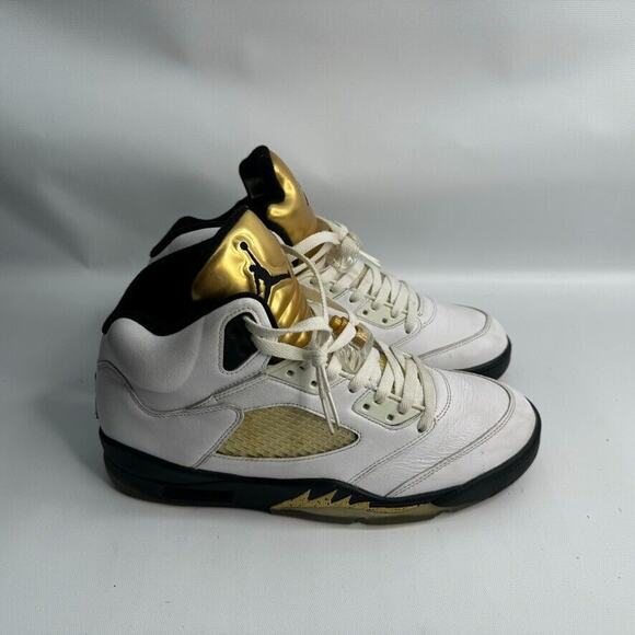 Men’s Air Jordan 5 Retro Olympic 2016 White Gold Sz 10 136027-133 - Picture 1 of 9
